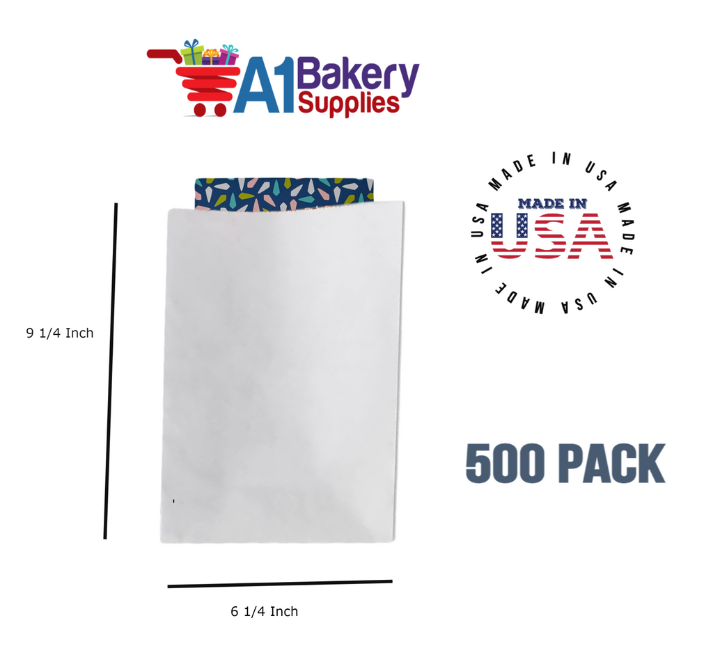 White Flat Merchandise Bags, Medium, 500 Pack - 6-1/4"x9-1/4"