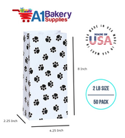 Puppy Dog Paw Print Treat Bags, Paw Print Gift Bags Paper 2LB 50 Pack