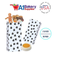 Puppy Dog Paw Print Treat Bags, Paw Print Gift Bags Paper 2LB 50 Pack