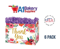 Thank You Flowers Basket Box, Theme Gift Box, Small 6.75 (Length) x 4 (Width) x 5 (Height), 6 Pack