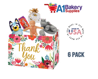 Thank You Flowers Basket Box, Theme Gift Box, Small 6.75 (Length) x 4 (Width) x 5 (Height), 6 Pack