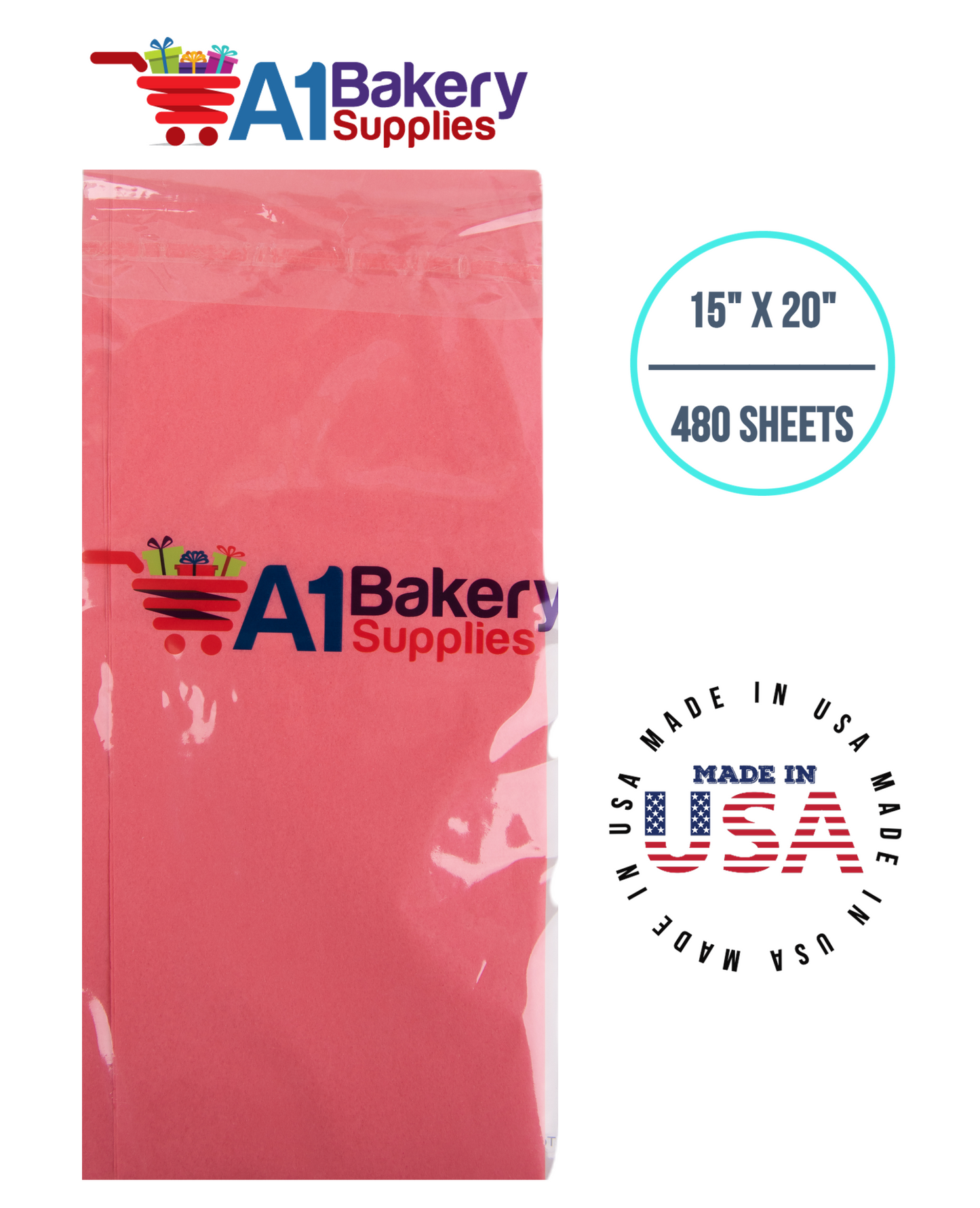 Coral Rose Color Gift Wrap Tissue Paper 15 Inch x 20 Inch  - 480 Sheets Pack