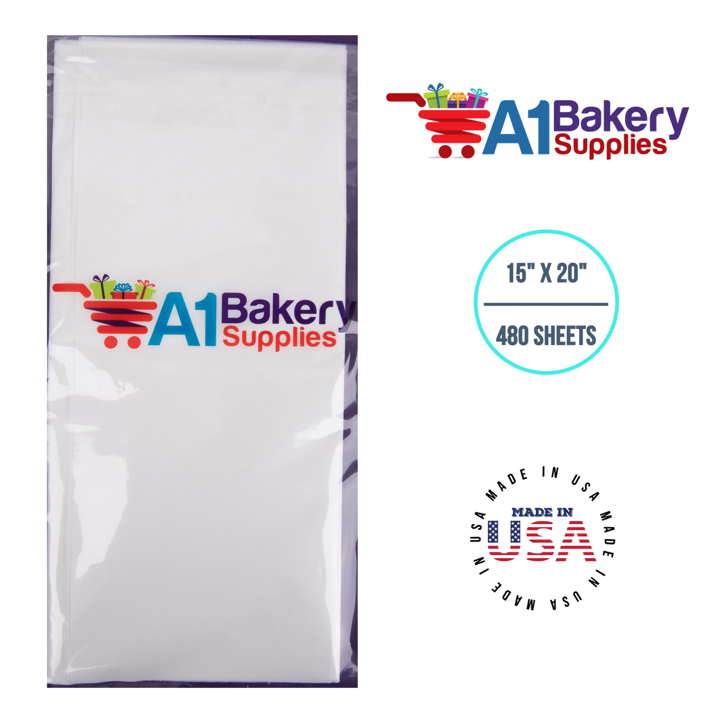 White Tissue Paper Large 15 Inch x 20 Inch - 480 Sheets