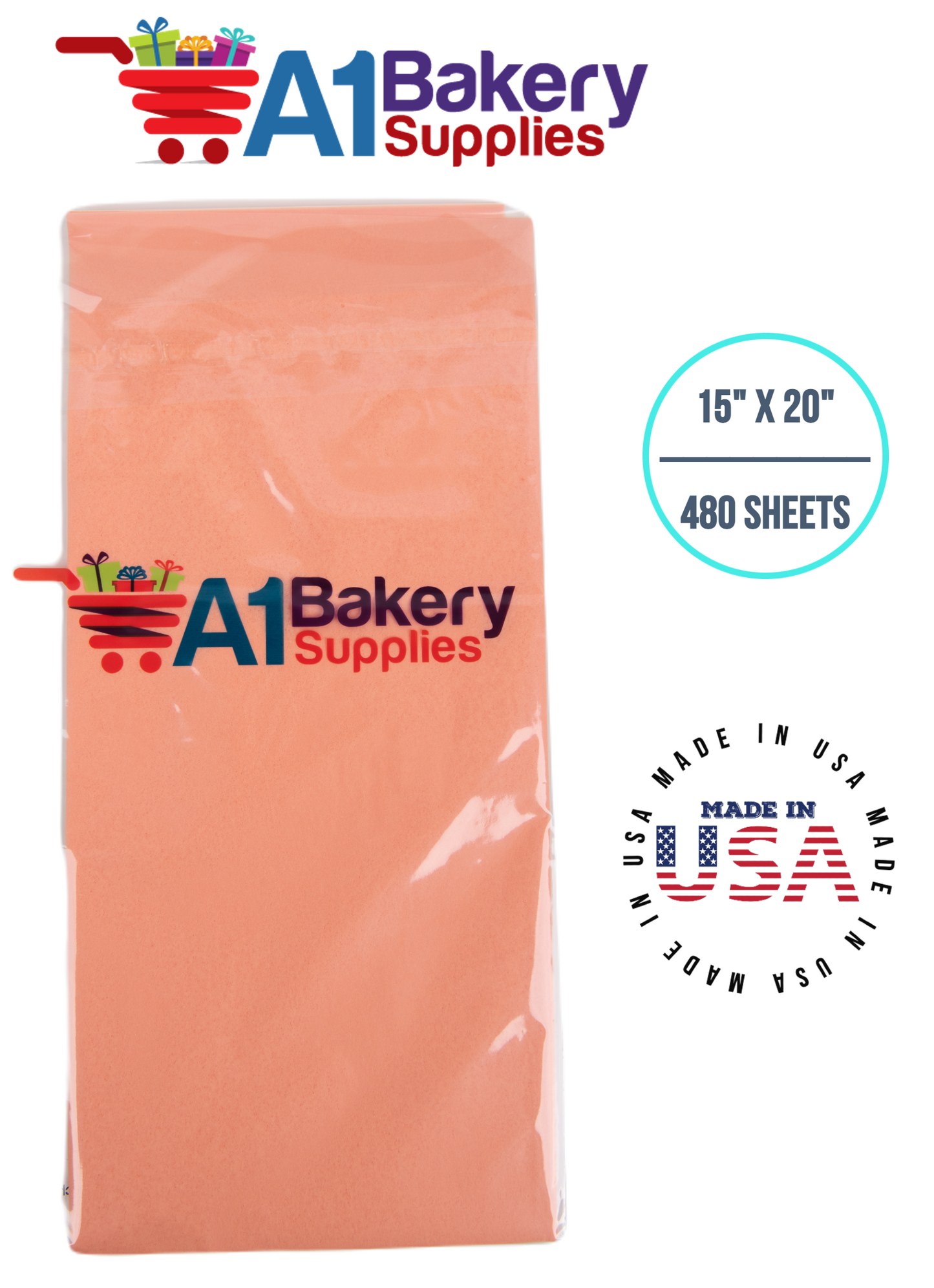 Terra Cotta Tissue Paper Squares Bulk  480 Sheets Premium Gift Wrap and Art Supplies for Birthdays Holidays or Presents by A1 Bakery Supplies Large 15 Inch x 20 Inch