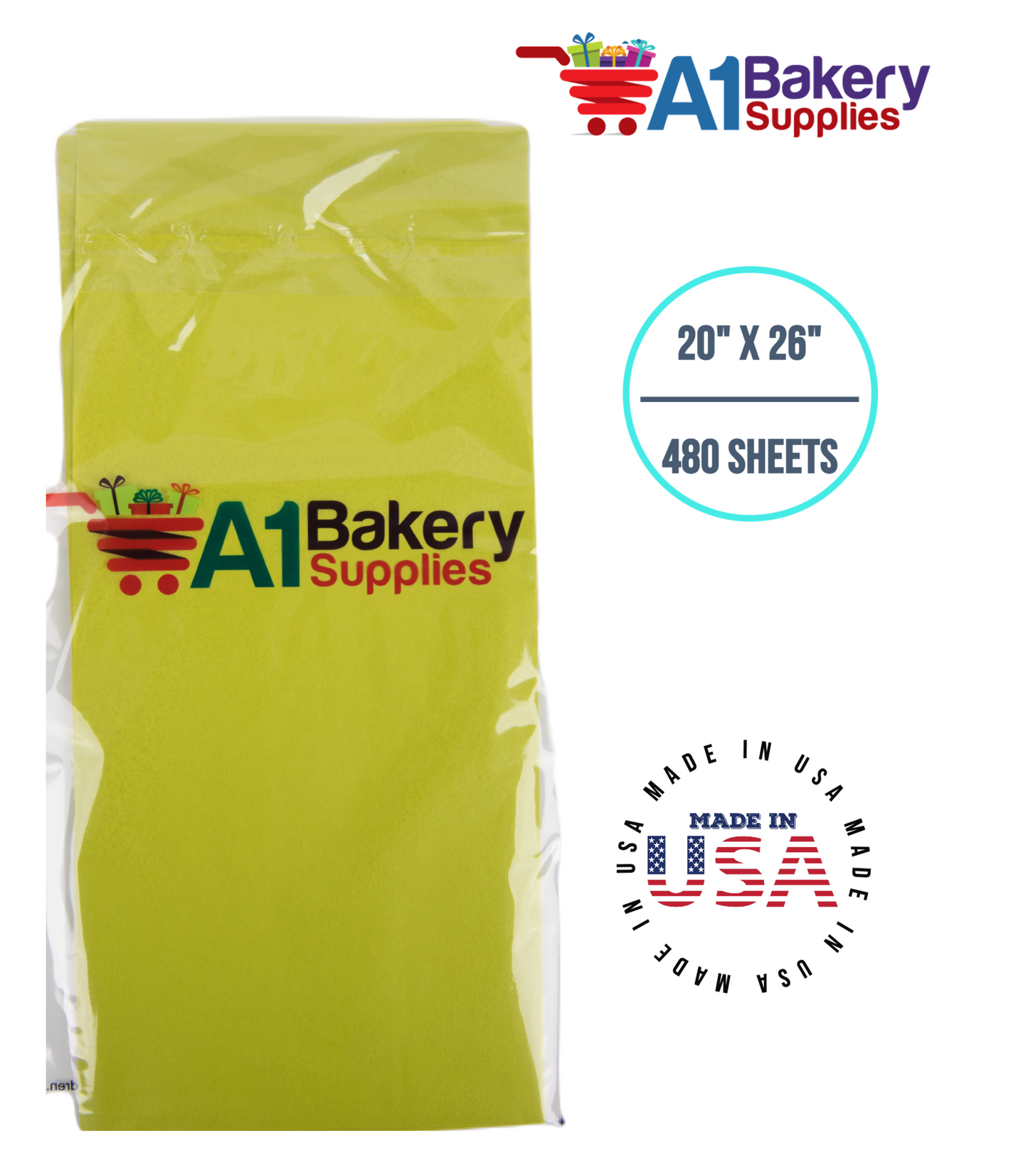 Citrus green Color Tissue Paper 20 Inch x 26 Inch - 480 Sheets