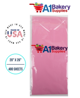 Pink Tissue Paper Squares, Bulk 480 Sheets, Premium Gift Wrap and Art Supplies for Birthdays, Holidays, or Presents by A1BakerySupplies, Large 20 Inch x 26 Inch