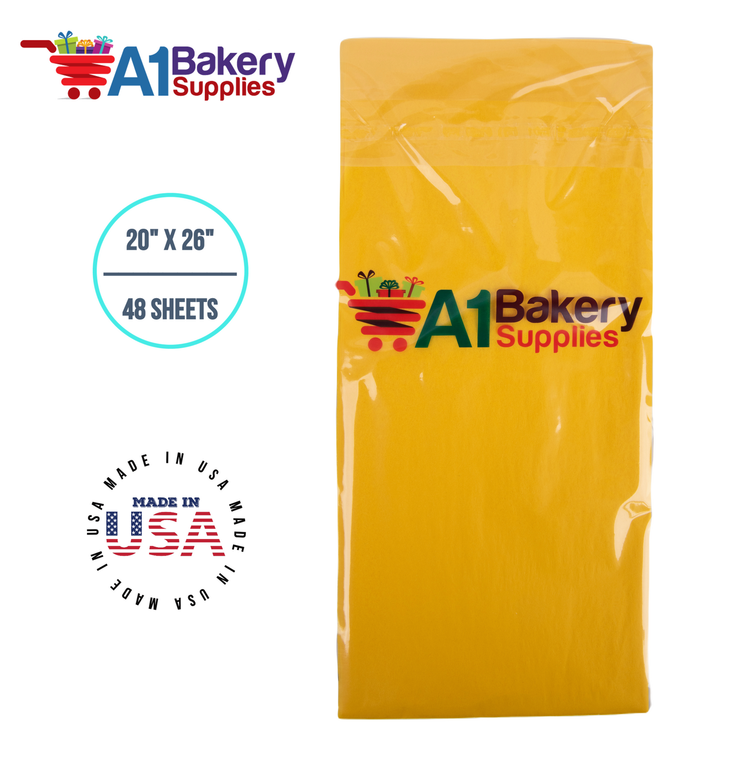 Dandelion Tissue Paper Squares, Bulk 48 Sheets, Premium Gift Wrap and Art Supplies for Birthdays, Holidays, or Presents by A1BakerySupplies, Medium 20 Inch x 26 Inch