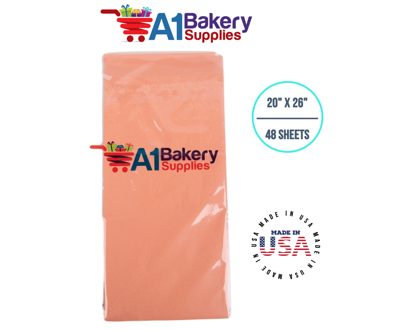 Terra Cotta Tissue Paper Squares Bulk  48 Sheets Premium Gift Wrap and Art Supplies for Birthdays Holidays or Presents by A1 Bakery Supplies Medium 20 Inch x 26 Inch