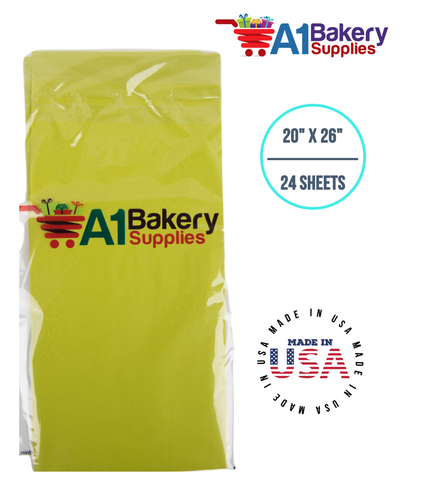 Citrus green Color Tissue Paper 20 Inch x 26 Inch - 24 Sheets