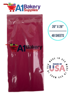 Cranberry Tissue Paper Squares, Bulk 48 Sheets, Premium Gift Wrap and Art Supplies for Birthdays, Holidays, or Presents by A1BakerySupplies, Medium 20 Inch x 26 Inch