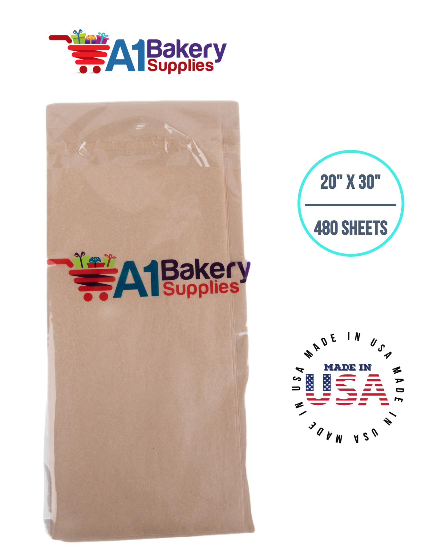 Desert Tan  Tissue Paper Squares, Bulk 480 Sheets, Premium Gift Wrap and Art Supplies for Birthdays, Holidays, or Presents by A1BakerySupplies, Large 20 Inch x 30 Inch