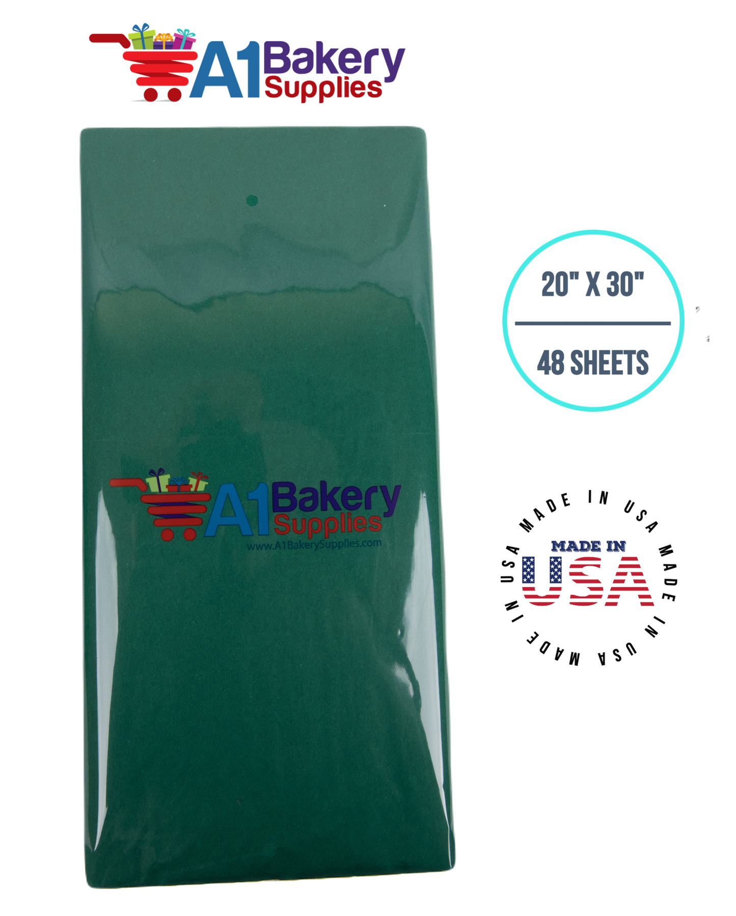 Emerald Green Tissue Paper 20 Inch x 30 Inch - 48 Sheets