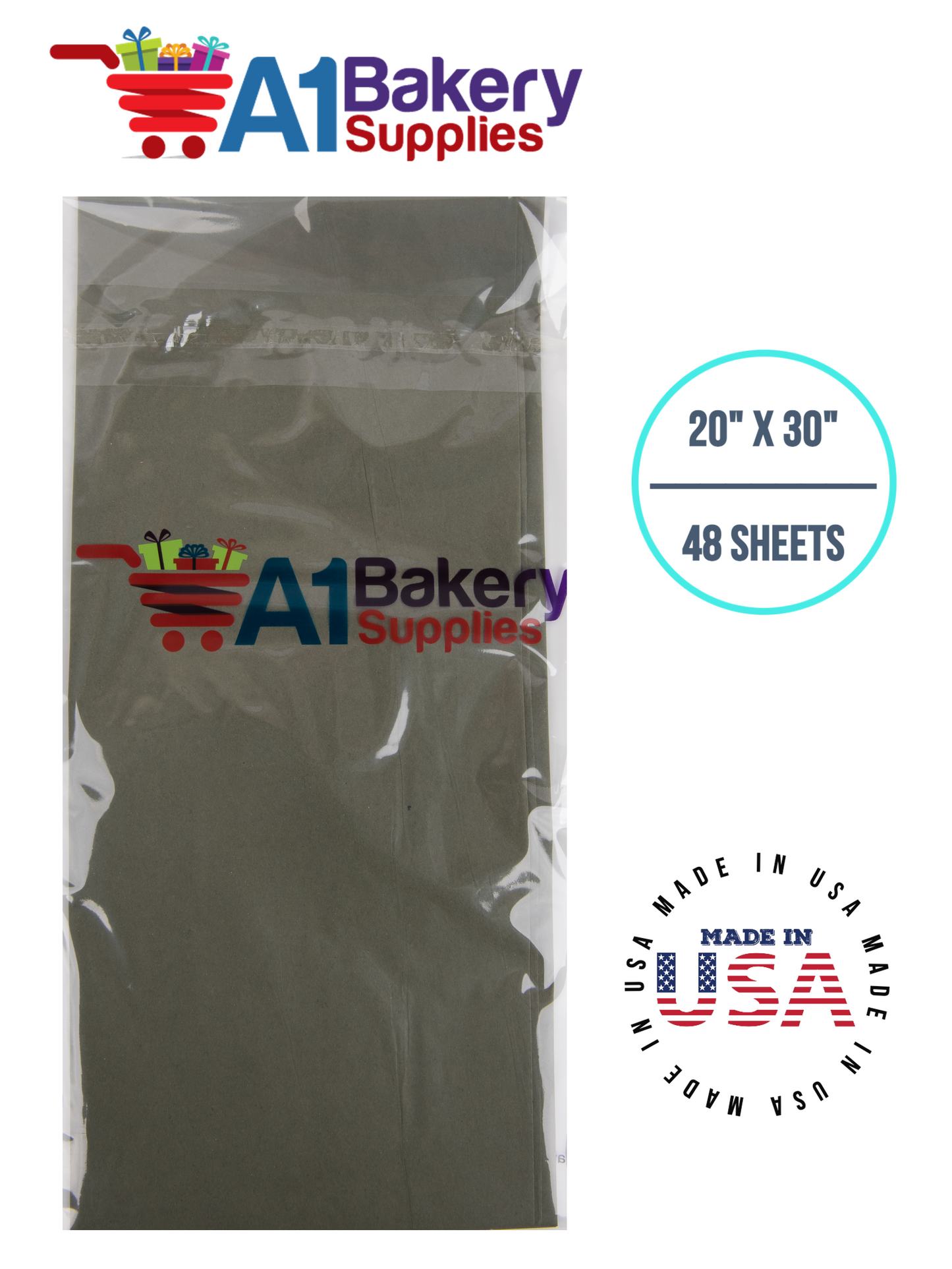 Tapestry Green Tissue Paper Squares, Bulk 48 Sheets, Premium Gift Wrap and Art Supplies for Birthdays, Holidays, or Presents by A1BakerySupplies, Medium 20 Inch x 30 Inch