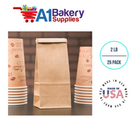 2LB Size Brown No Window Tin Tie Bags 25 PCS 12 1/2 Inch (Length) x 5 Inch (Width) x 3 Inch (Gusset) Kraft  Bakery Bags with No Window Resealable Tin Tie Tab Lock Poly-Lined Bags Kraft Paper Bags for Cookies, Coffee