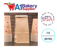 2LB Size Brown No Window Tin Tie Bags 500 PCS 12 1/2 Inch (Length) x 5 Inch (Width) x 3 Inch (Gusset) Kraft  Bakery Bags with No Window Resealable Tin Tie Tab Lock Poly-Lined Bags Kraft Paper Bags for Cookies, Coffee