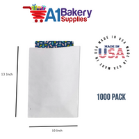 White Flat Merchandise Bags, Medium, 1000 Pack - 10"x13"