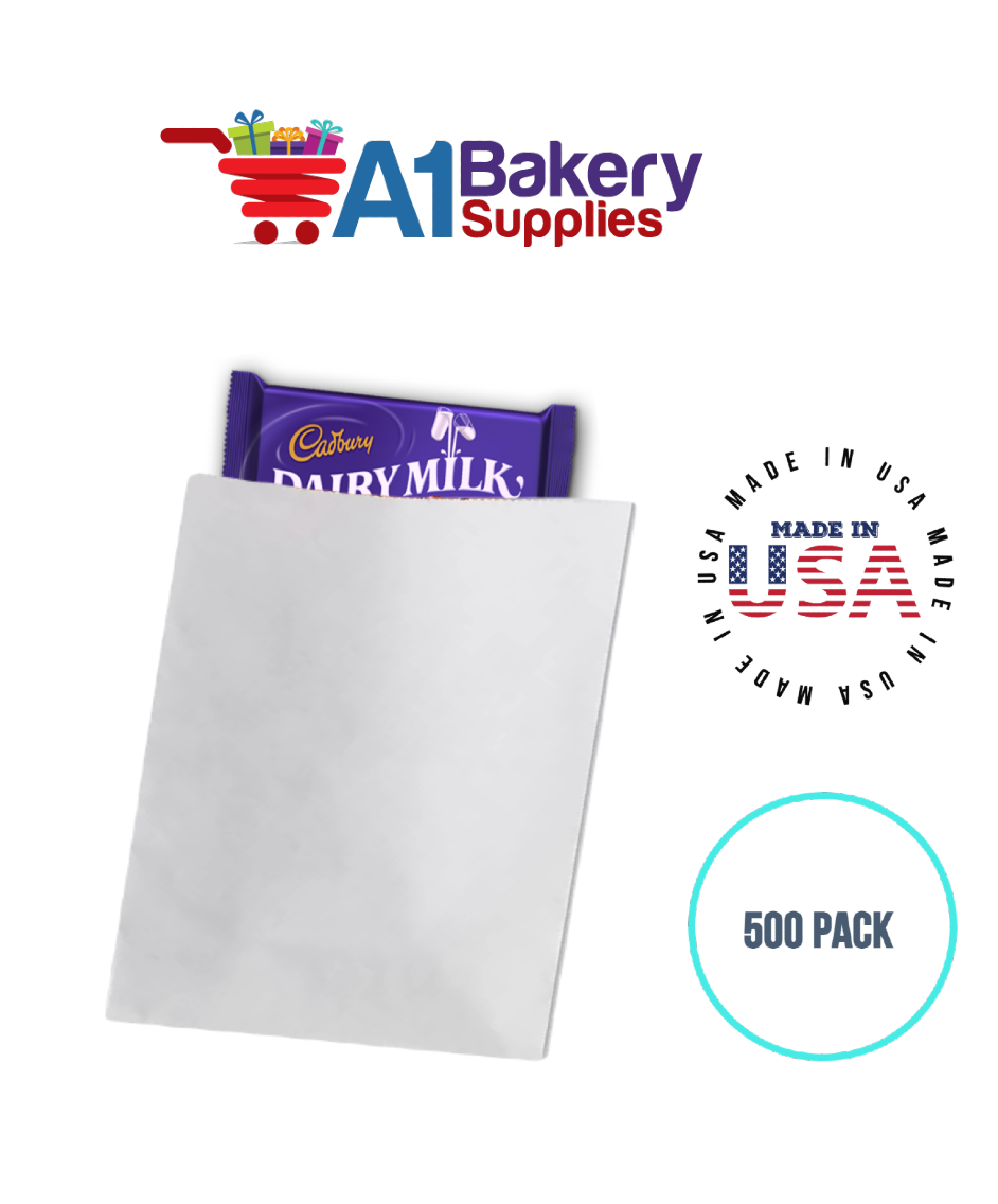 White Flat Merchandise Bags, Medium, 500 Pack - 5"x7-1/2"