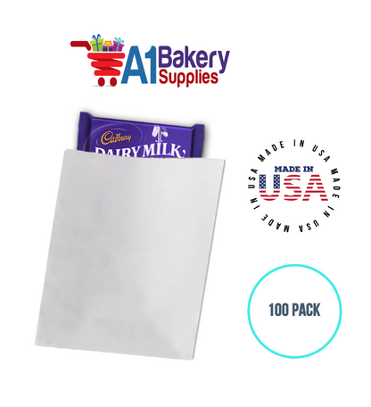 White Flat Merchandise Bags, Small, 100 Pack - 10"x13"