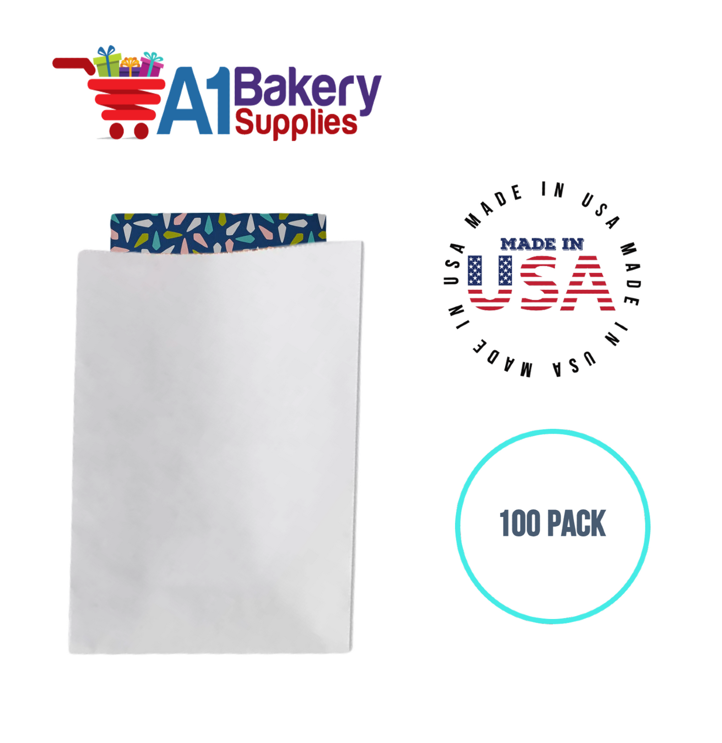 White Flat Merchandise Bags, Small, 100 Pack - 6-1/4"x9-1/4"