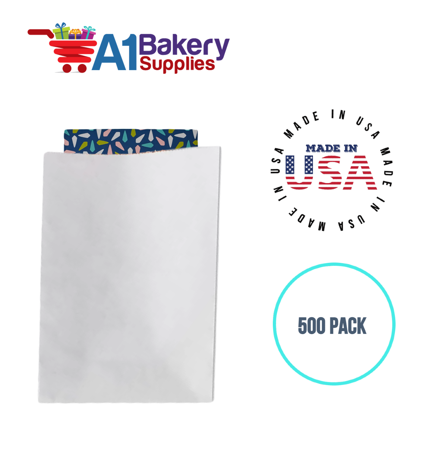 White Flat Merchandise Bags, Medium, 500 Pack - 8.5"x11"