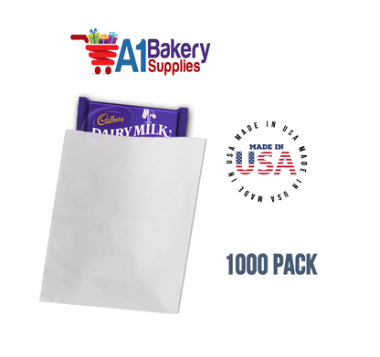 White Flat Merchandise Bags, Medium, 1000 Pack - 5"x7-1/2"